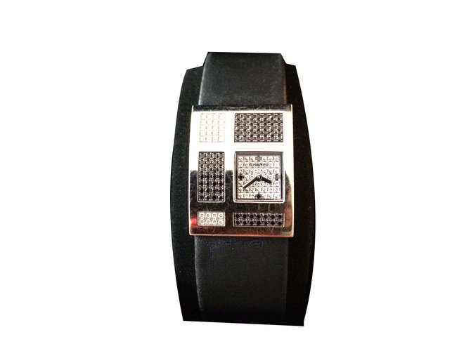 Chanel Buen reloj Negro Oro blanco  ref.38096