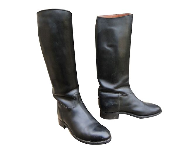 Botas de equitación de cuero Paraboot Saumur Negras Negro