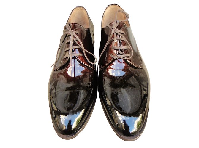 Autre Marque Pertini Derby Schnürschuhe Bronze Lackleder Größe 40