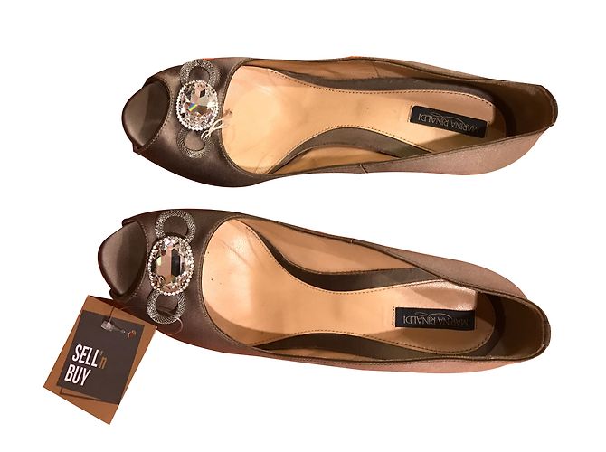 Sandali Marina Rinaldi in tessuto beige