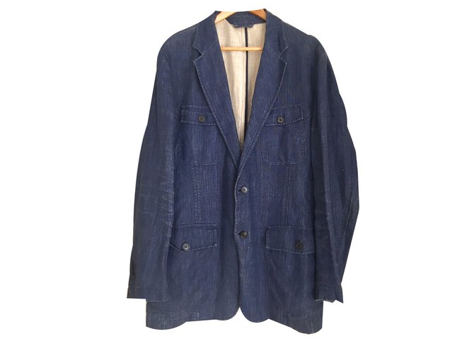 Hugo Boss men's jean jacket Navy blue Cotton  ref.38224