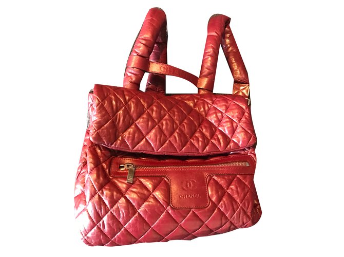 Chanel Cocoon Backpack Dark red Leather  ref.38240