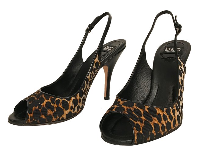 D&G Sandals Leopard print Patent leather Cloth  ref.38242