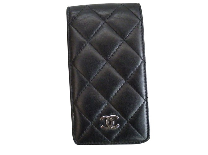 Chanel Etui  iphone 4 Cuir Noir  ref.38260