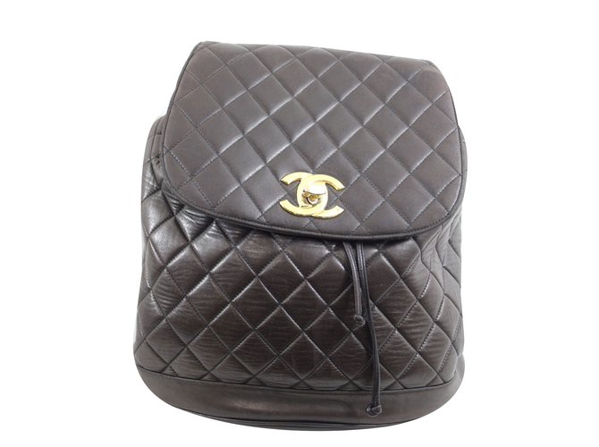 Chanel Backpack Brown Lambskin  ref.38267