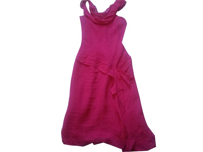 Zapa Rosa Leinenkleid ärmellos Pink