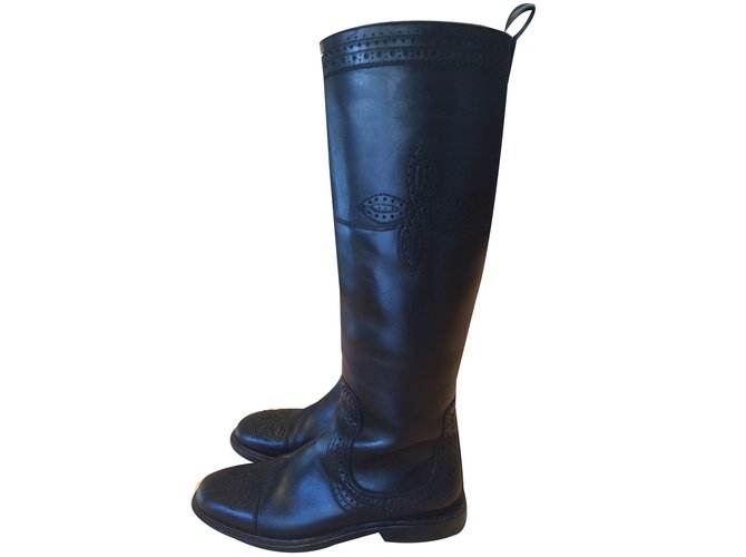 Louis Vuitton Boots Black Leather  ref.38297