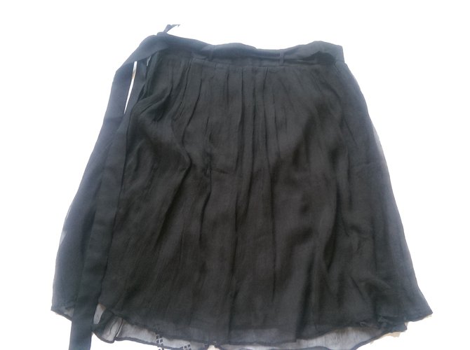 Antik Batik Skirt Soie Noir  ref.38334