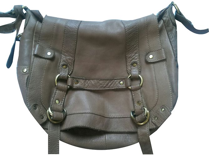 Borsa a tracolla Topshop in pelle beige