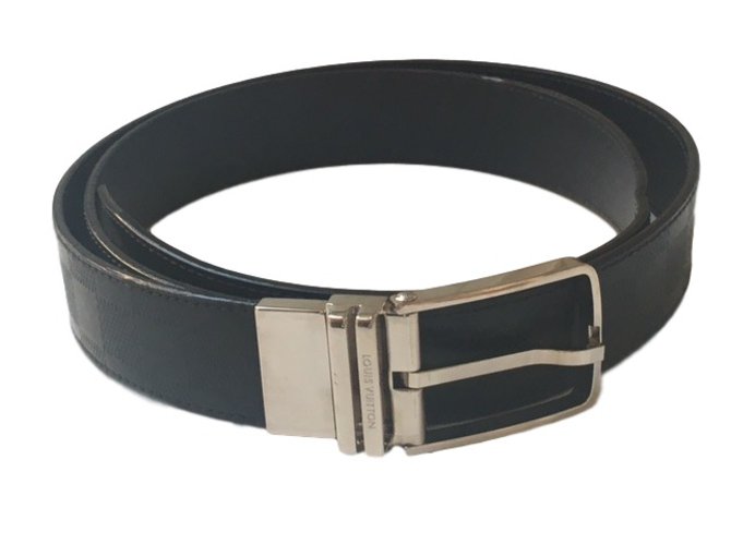 Louis Vuitton Damier belt Black Leather  ref.38347