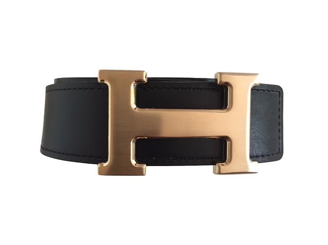 Hermès Gürtel Schwarz Creme