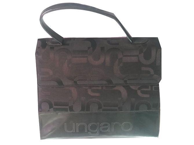 Borsa a mano Emanuel Ungaro nera in pelle e tela Nero