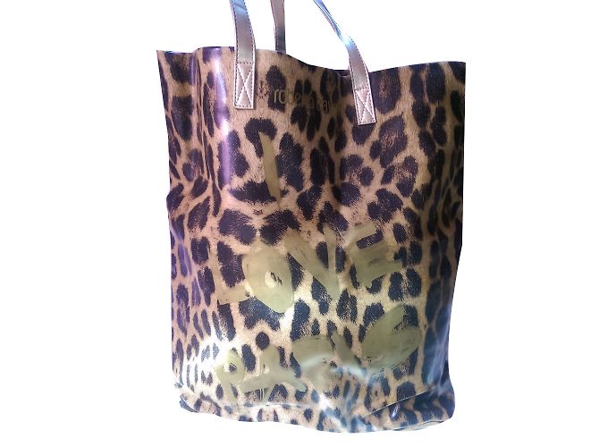 Borsa Shopping Roberto Cavalli Leopardato Love Paris Stampa leopardo