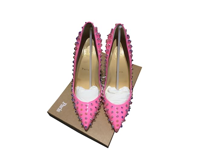 Christian Louboutin Spike pink pigalle follies Patent leather  ref.38391