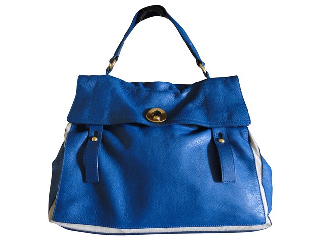 Yves Saint Laurent MUSE TWO Blue Leather Cloth  ref.38403