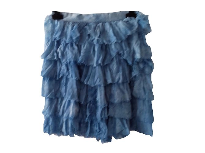 Dolce & Gabbana Blue Gradient Silk Skirt