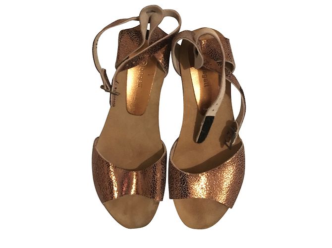 Autre Marque Sandali con zeppa Bagatt pelle metallizzata 38 Metallico