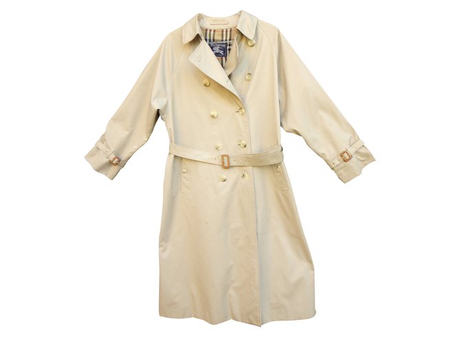 Burberry Coat, Outerwear Beige Cotton Polyester  ref.38488