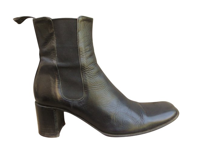 Free Lance Ankle Boots Black Leather  ref.38520