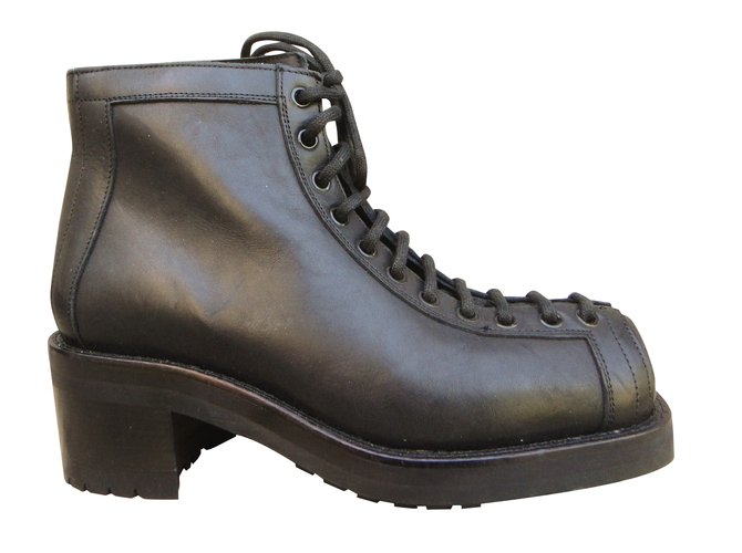 Free Lance Ankle Boots Black Leather  ref.38522
