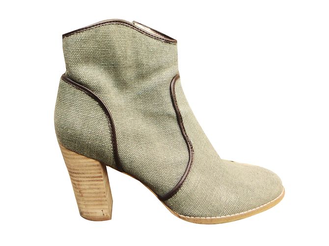 Mellow Yellow Stiefeletten Grau Textil Größe 40