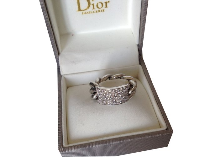 Dior anillo Plata Oro blanco  ref.38580