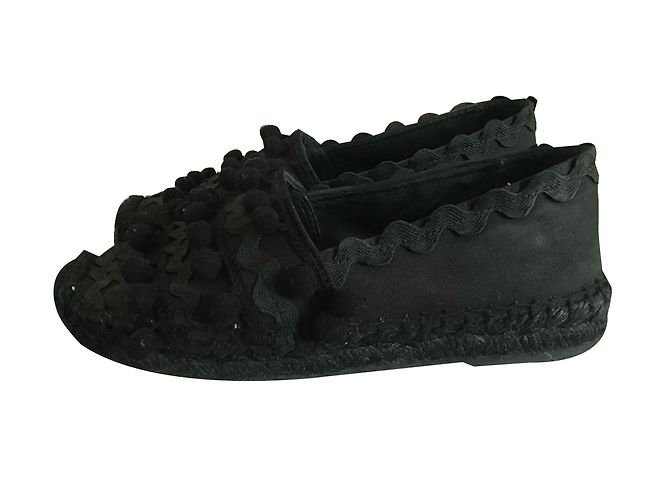 Alpargatas Maje de algodón negras Negro