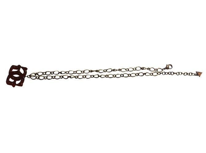 Guess Halsketten Dunkelbraun Kupfer Metall  ref.38593