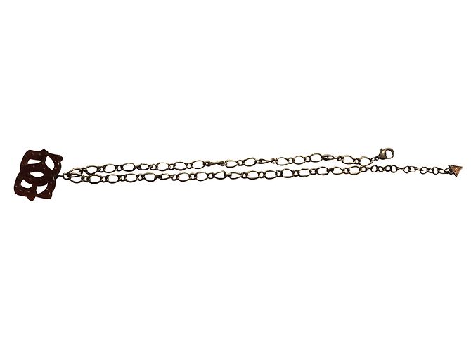Collana Guess con ciondolo G Marrone Rame Marrone scuro