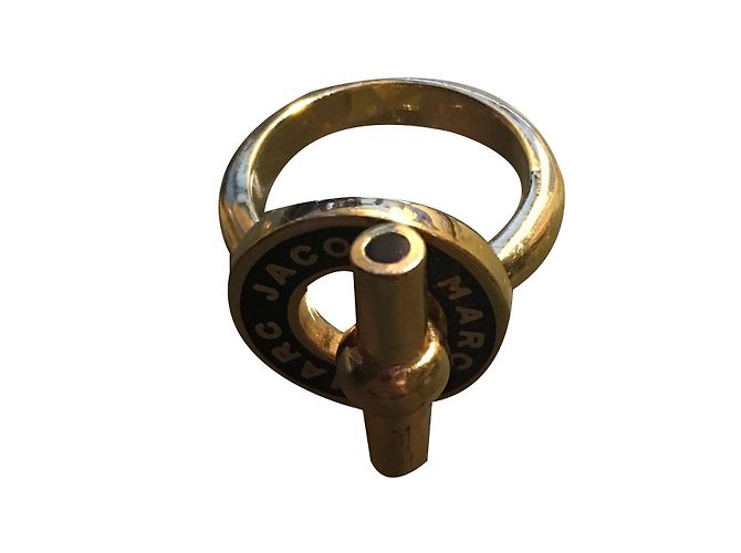 Anello Marc by Marc Jacobs Oro e Nero Metallo D'oro