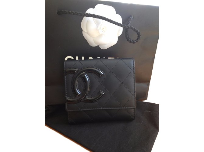 Chanel Purses, wallets, cases Black Leather  ref.38608
