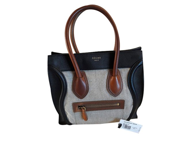 Céline Handbag Beige Leather  ref.38612