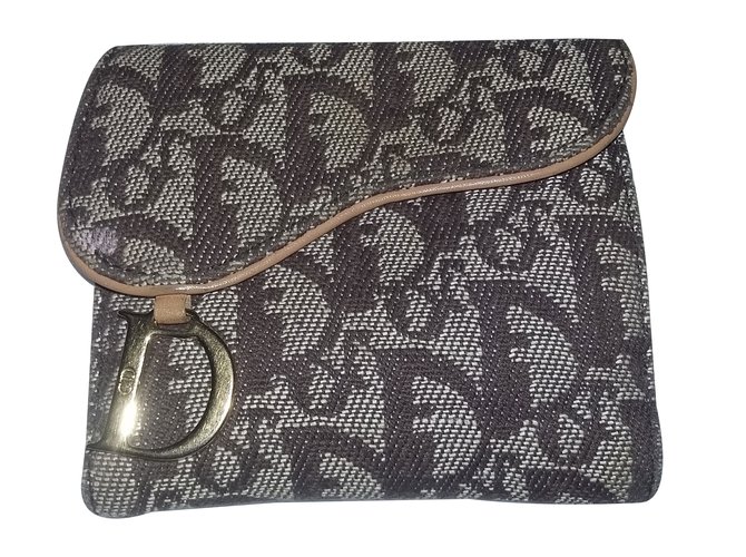 Dior Purse, wallet, case Brown Leather  ref.38619