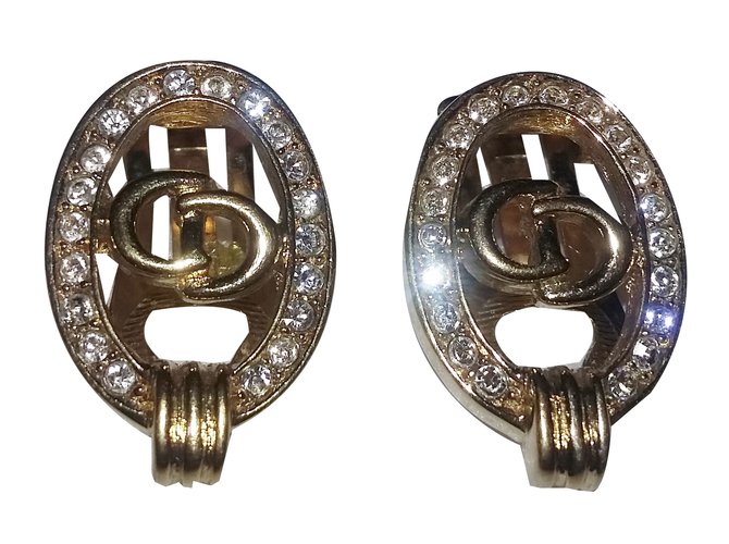 Dior Earrings Golden Gold-plated  ref.38625