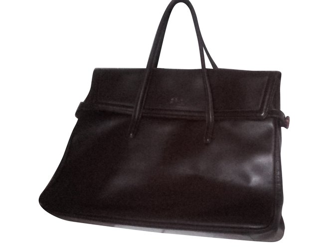 Longchamp Handbag Dark brown Leather  ref.38649