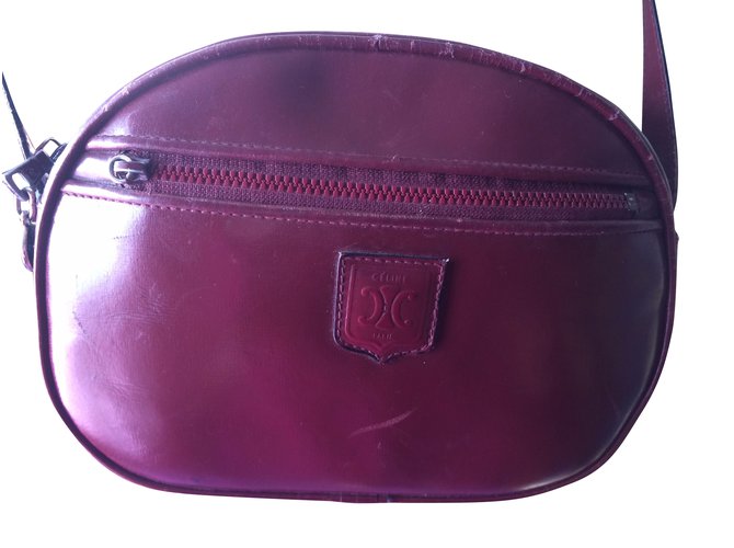 Céline Handbag Dark red Leather  ref.38659