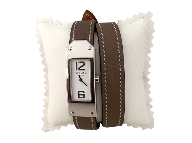 Kelly Hermès Relógio fino Branco Aço  ref.38708