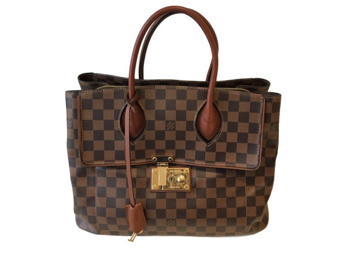 Louis Vuitton ASCOT Damier ébene Brown Leather  ref.38714