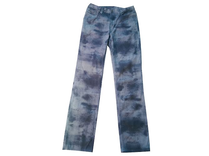 Kenzo Jeans Blau Camouflage Gerade Passform