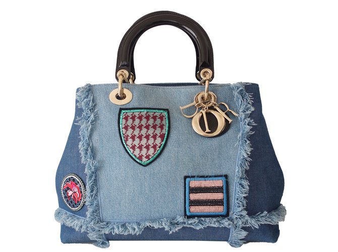 Christian Dior Handbag Blue Denim  ref.38731
