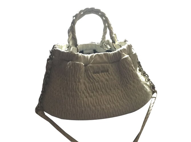 Miu Miu Handbag White Leather  ref.38739