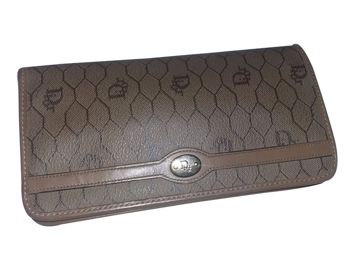 Dior Purse, wallet, case Brown Leather  ref.38744