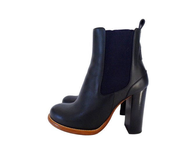 Chloé Ankle Boots Blue Leather  ref.38754