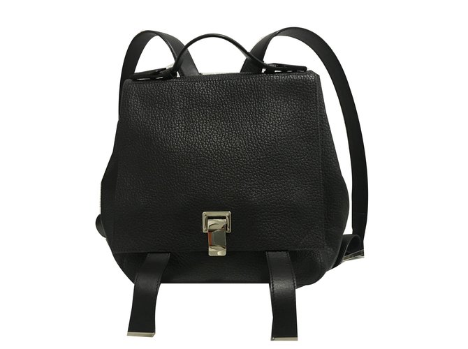 Proenza Schouler PS Courier textured leather backpack Black  ref.38792