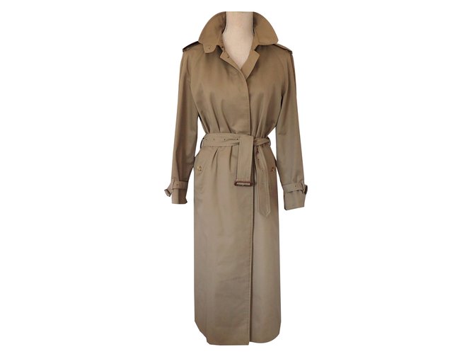 Burberry Trench coat Beige Khaki Cotton Polyester  ref.38808