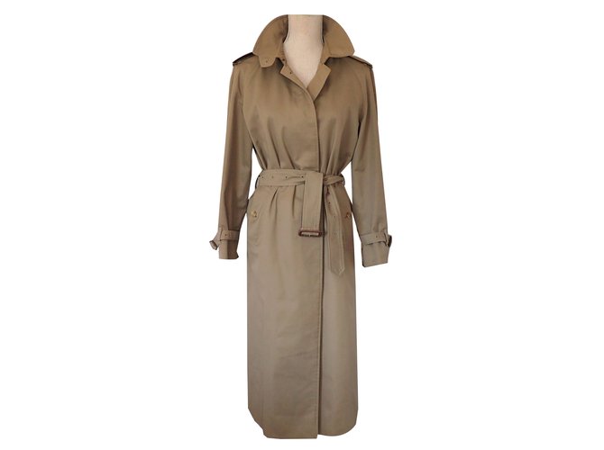 Burberry Regenmantel Beige Khaki Baumwolle Polyester  ref.38808