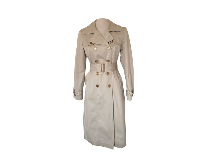 Burberry Trench coat Beige Cotton Polyester  ref.38810
