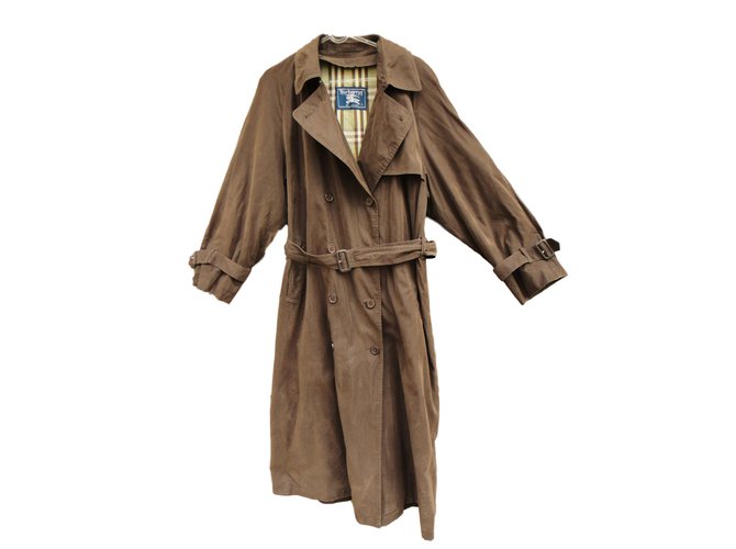 Burberry Trench coat Brown Polyester Polyamide  ref.38828