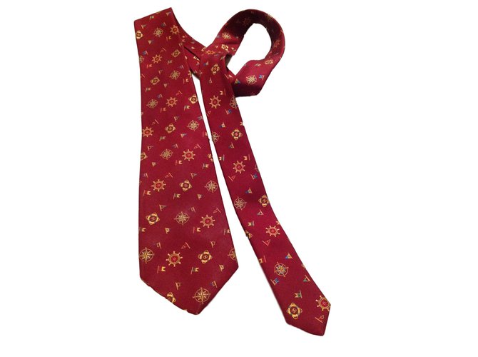 Chanel Tie Dark red Silk  ref.38831