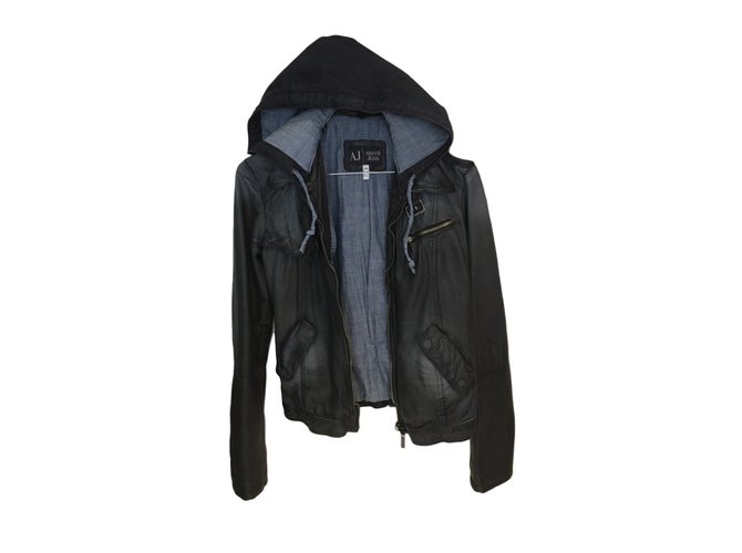 armani leather biker jacket